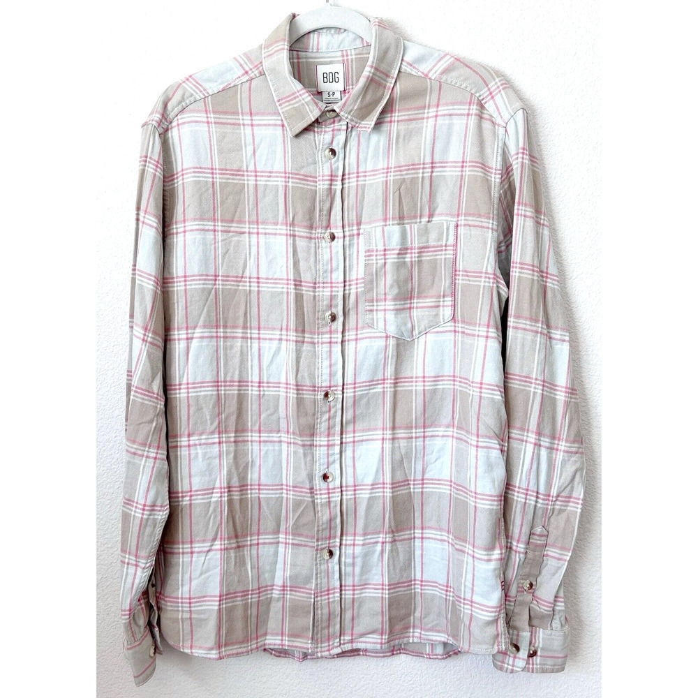 BDG Urban Outfitters Vintage Flannel Mens Size Small Button Holiday Fall Winter